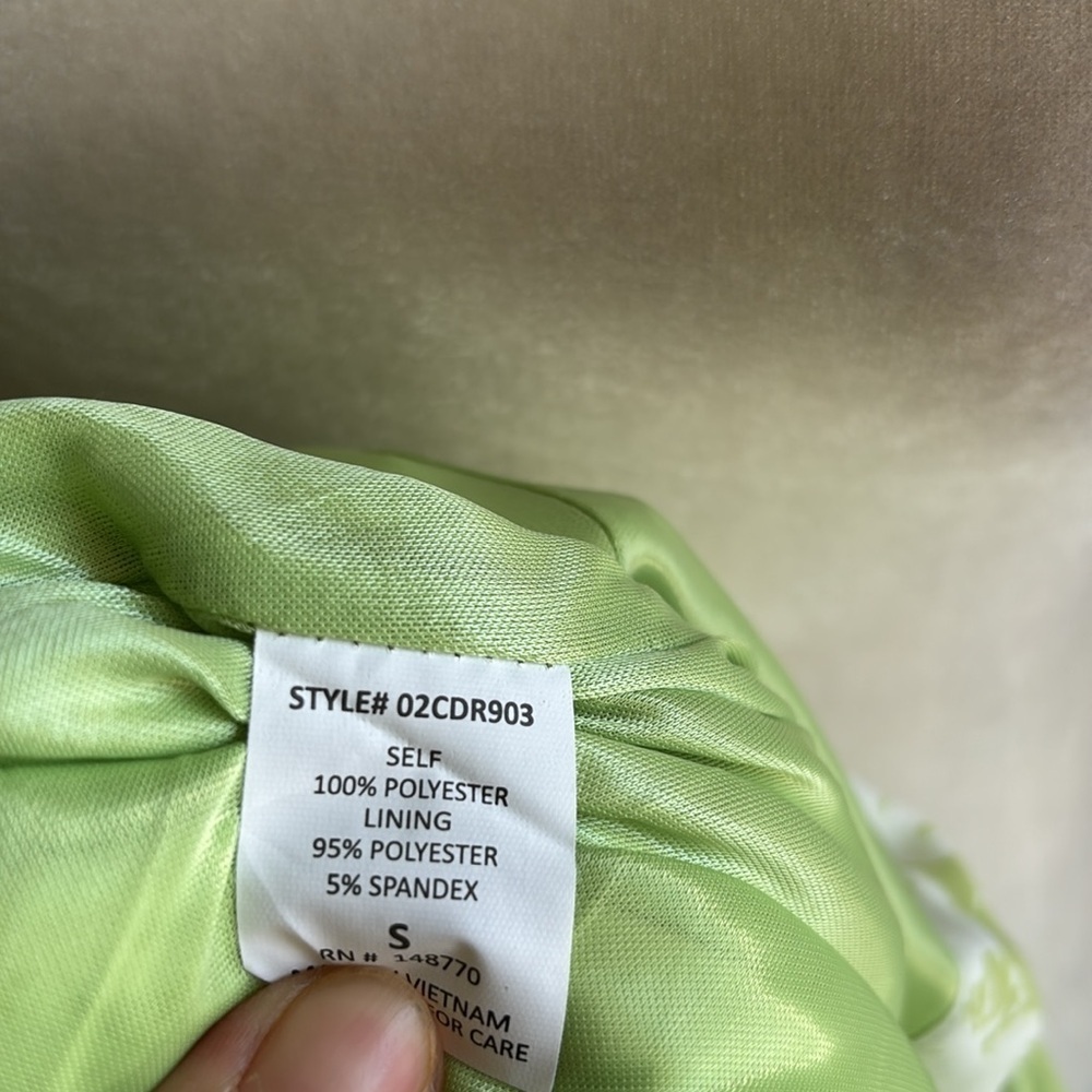 Sienna Sky Floral Button Down Adjustable Strap Midi Dress Lime Green White NWT - Picture 9 of 9